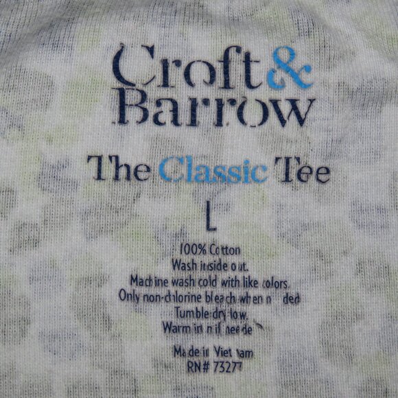 Croft & Borrow Multicolor Short-Sleeve V-Neck Pullover Classic Tee Size L C1273 - Picture 6 of 6